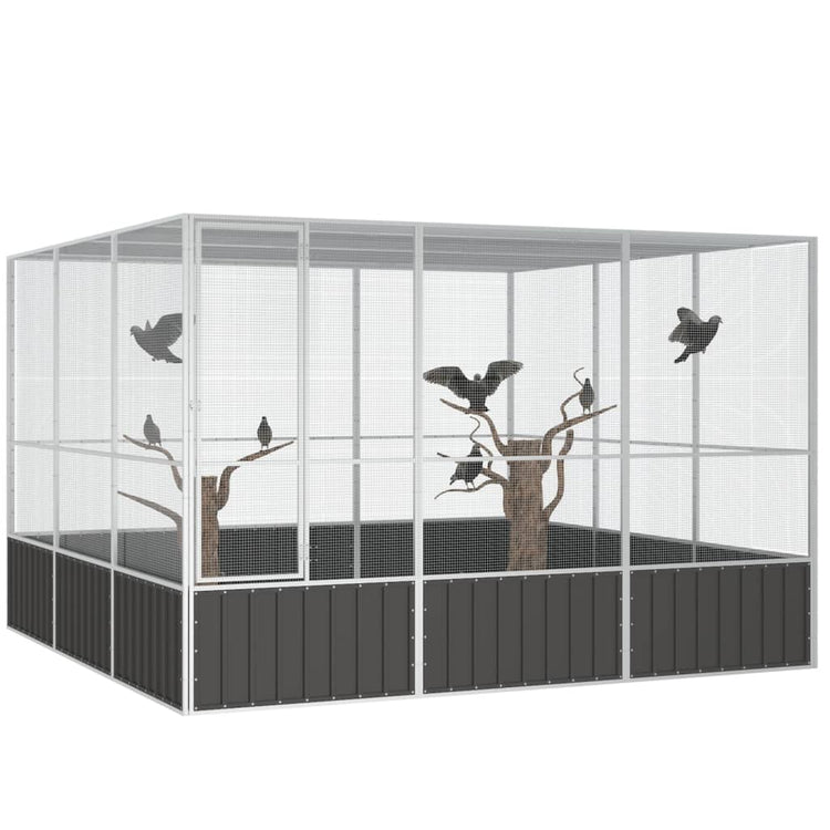 Vidaxl Vogelkäfig 302.5x324.5x211.5 cm verzinkter Stahl -Anthrazit