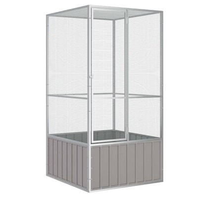 Vidaxl Vogelkäfig 111x107x211.5 cm verzinkter Stahl grau