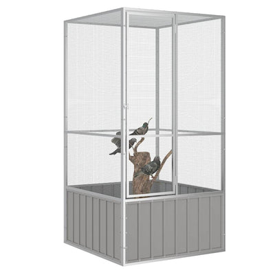 Vidaxl Vogelkäfig 111x107x211.5 cm verzinkter Stahl grau