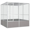 Vidaxl Vogelkäfig 213.5x217.5x211.5 cm verzinkter Stahl grau