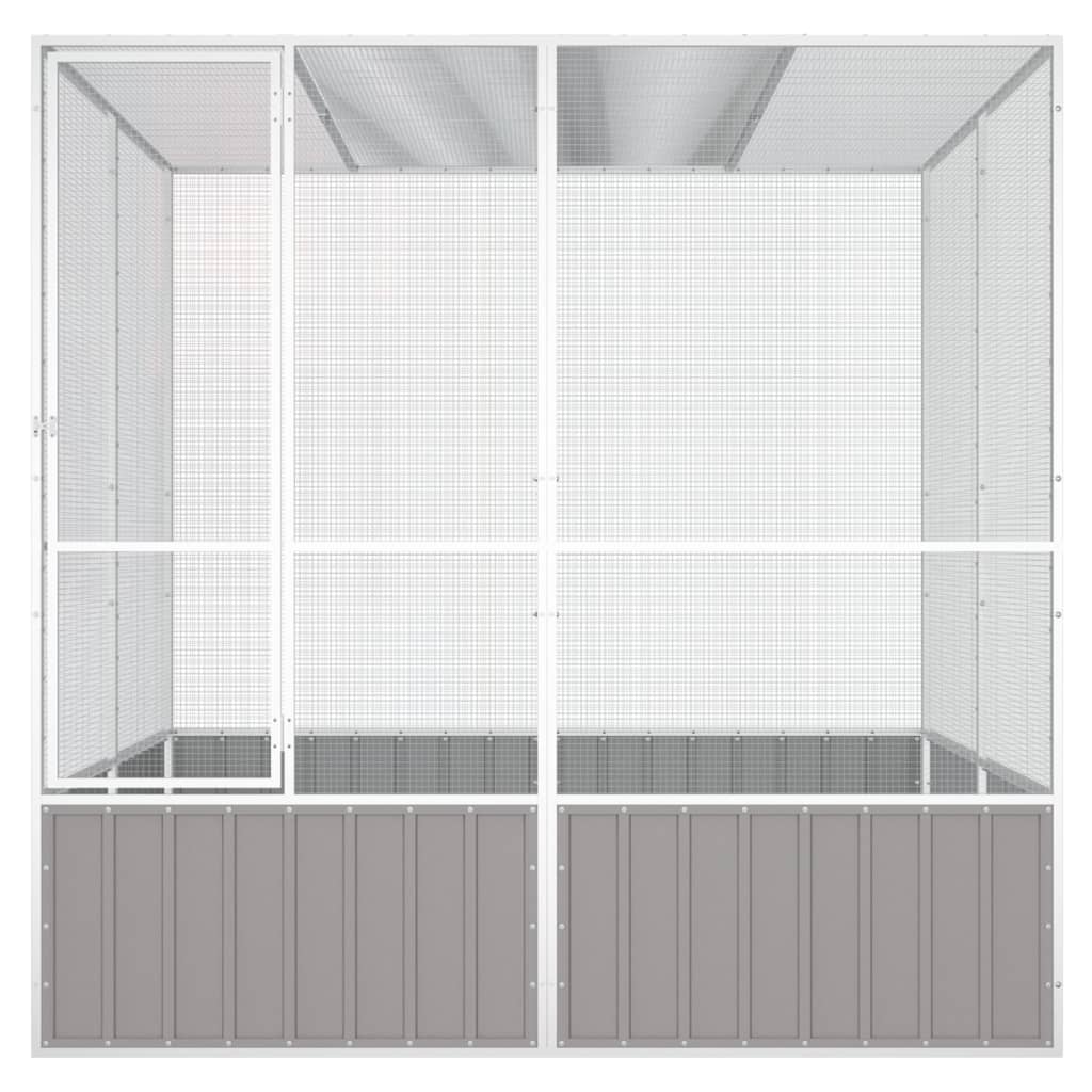 Vidaxl Vogelkäfig 213.5x217.5x211.5 cm verzinkter Stahl grau