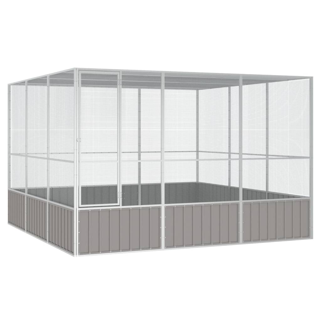 Vidaxl Vogelkäfig 302.5x324.5x211,5 cm verzinkter Stahl grau