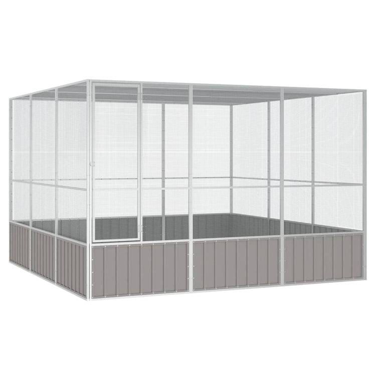 Vidaxl Vogelkäfig 302.5x324.5x211,5 cm verzinkter Stahl grau