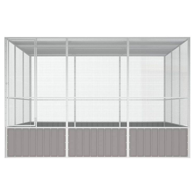 Vidaxl Vogelkäfig 302.5x324.5x211,5 cm verzinkter Stahl grau
