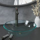 VidaXL-Waschbecken mit Wasserhahn und Ablaufgarnitur, gehärtetes Glas, transparent