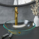 Vidaxl-Waschbecken mit Wasserhahn und Pop-up-Abflussmatte gemäßigtes Glas