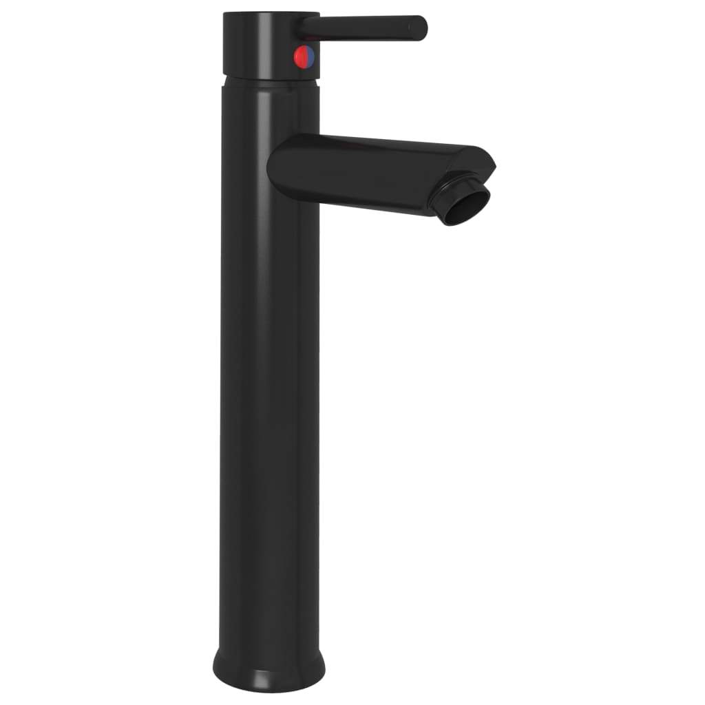 Vidaxl-Waschbecken mit Kran und Pop-up-Abflussglas schwarz