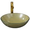 Vidaxl-Waschbecken mit Kran und Pop-up-Abflussglas Gold gefärbt