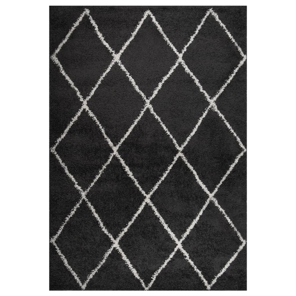 Vidaxl Teppich Shaggy High Stape 160x230 cm Crèmen Anthrazitfarbe