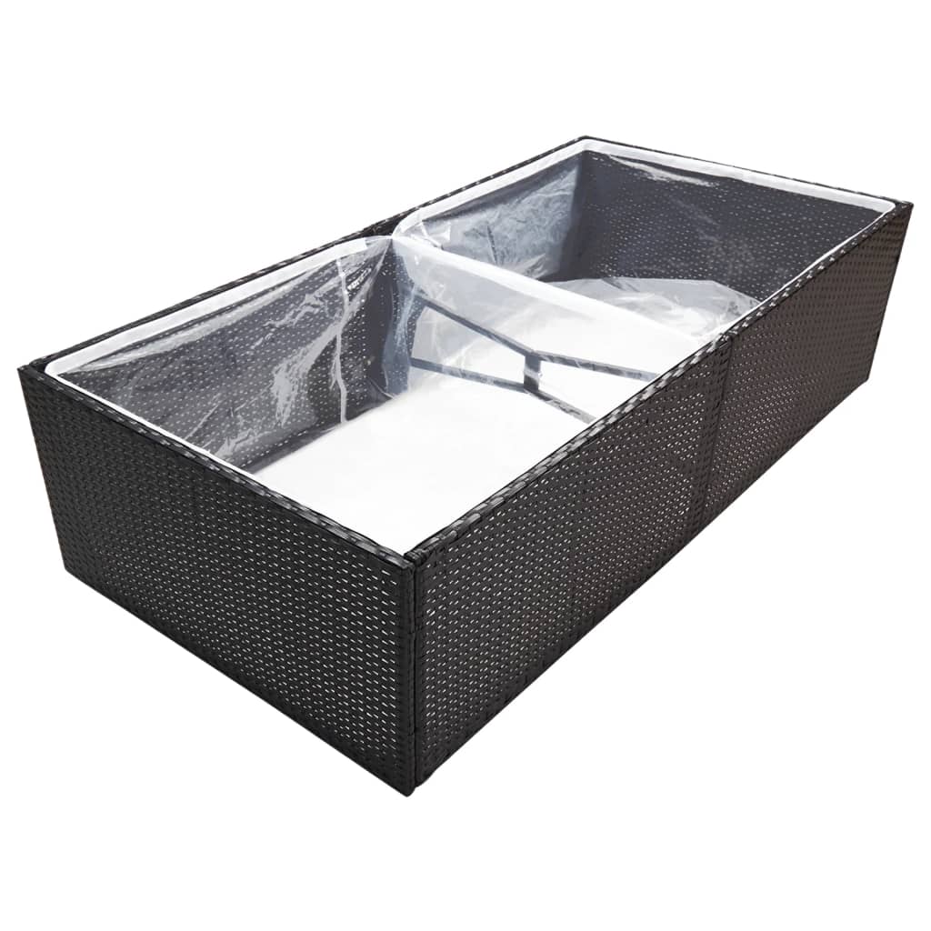 VIDAXL -Planungsbox 157x80x40 cm Poly Rattan Schwarz