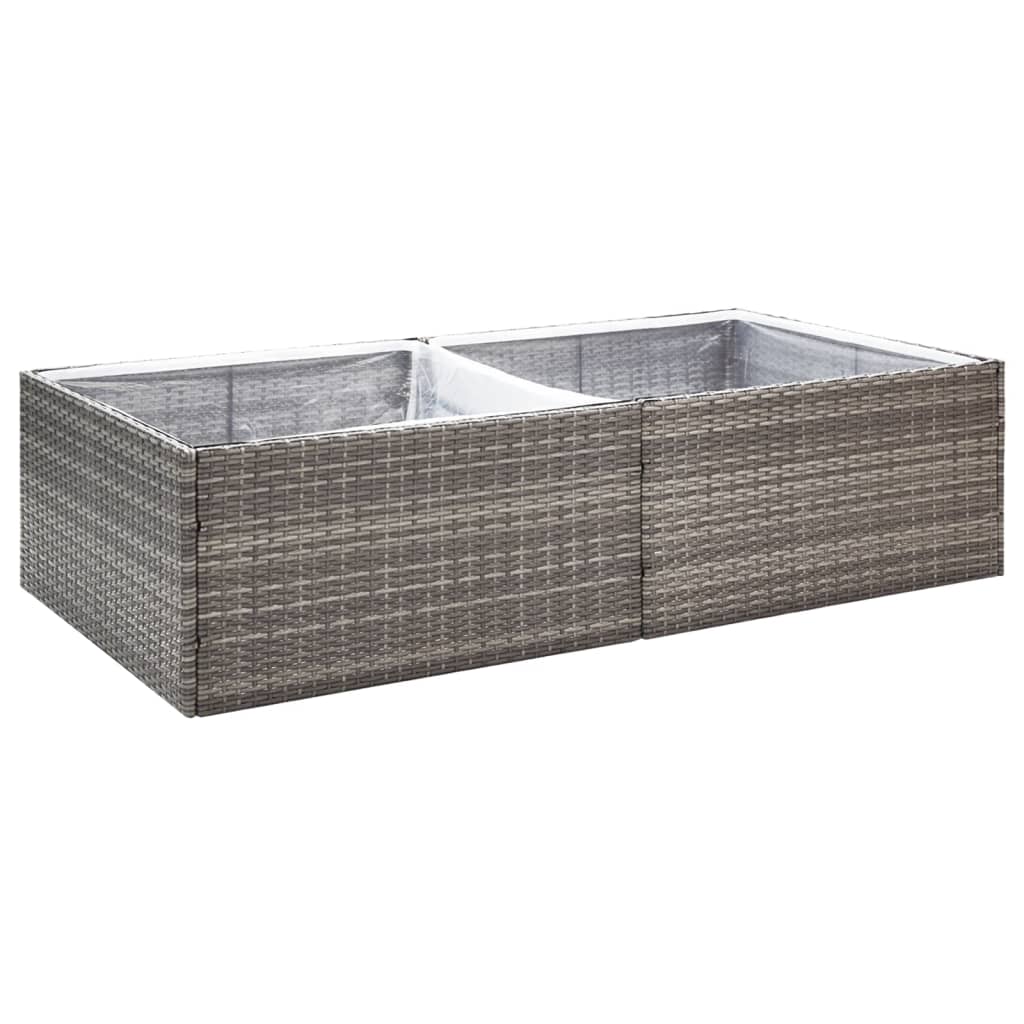 VIDAXL -Planungsbox 157x80x40 cm Poly Rattan Grau