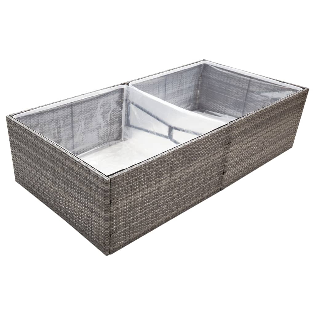 VIDAXL -Planungsbox 157x80x40 cm Poly Rattan Grau