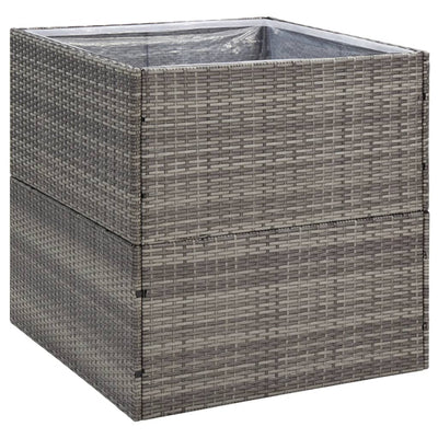 VIDAXL -Planungsbox 80x80x80 cm Poly Rattan Grau