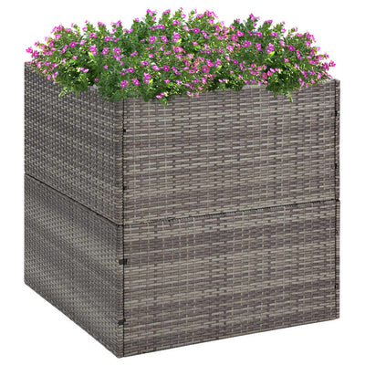 VIDAXL -Planungsbox 80x80x80 cm Poly Rattan Grau