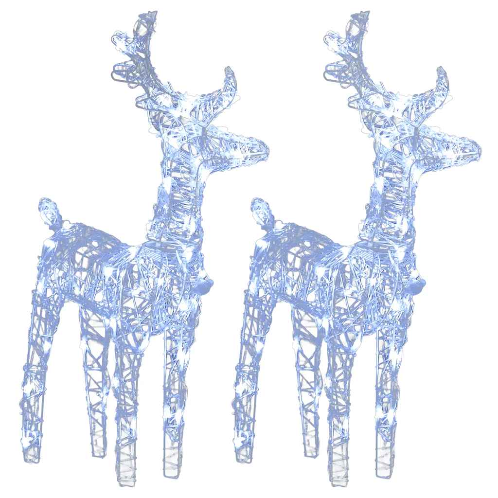 Vidaxl Weihnachten Tiere 2 ST 80 LEDs Acrylkalt weiß