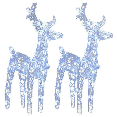Vidaxl Weihnachten Tiere 2 ST 80 LEDs Acrylkalt weiß