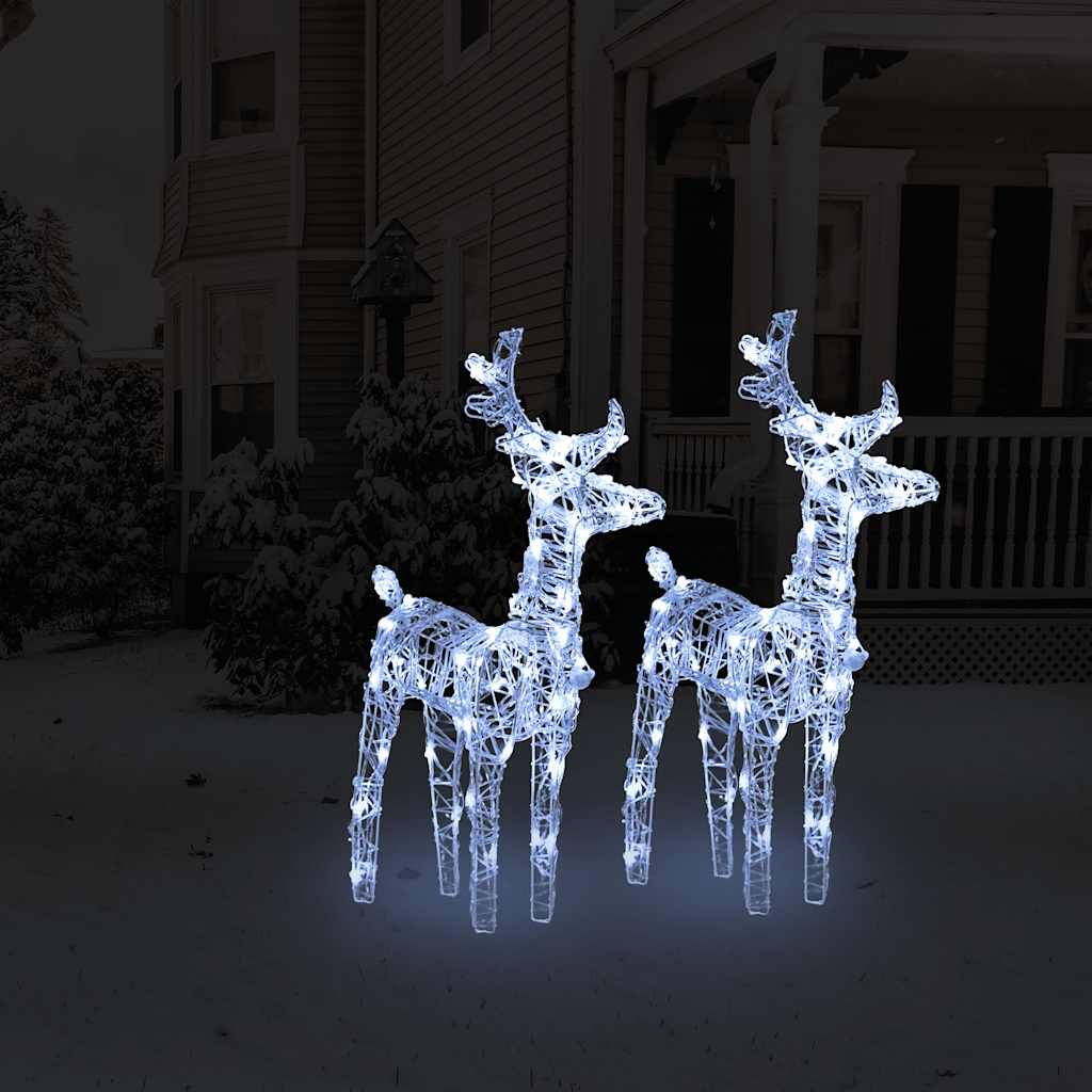 Vidaxl Weihnachten Tiere 2 ST 80 LEDs Acrylkalt weiß