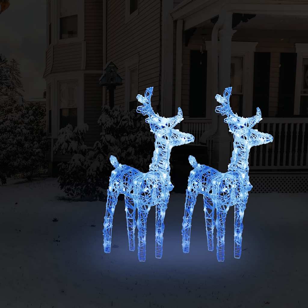 Vidaxl Weihnachten Tiere 2 St 80 Leds Acrylblau