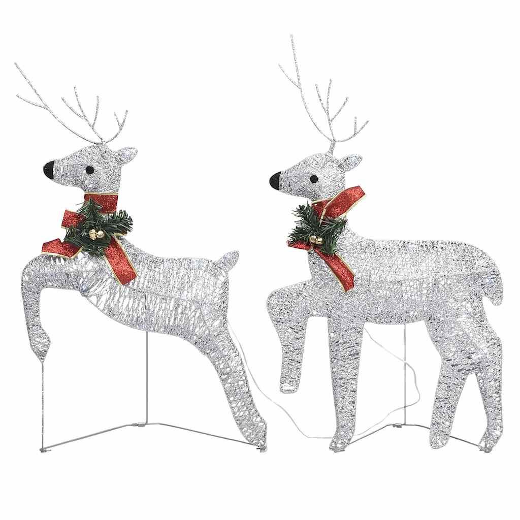 Vidaxl Weihnachten Tiere 2 ST 40 LEDs Silberfarben