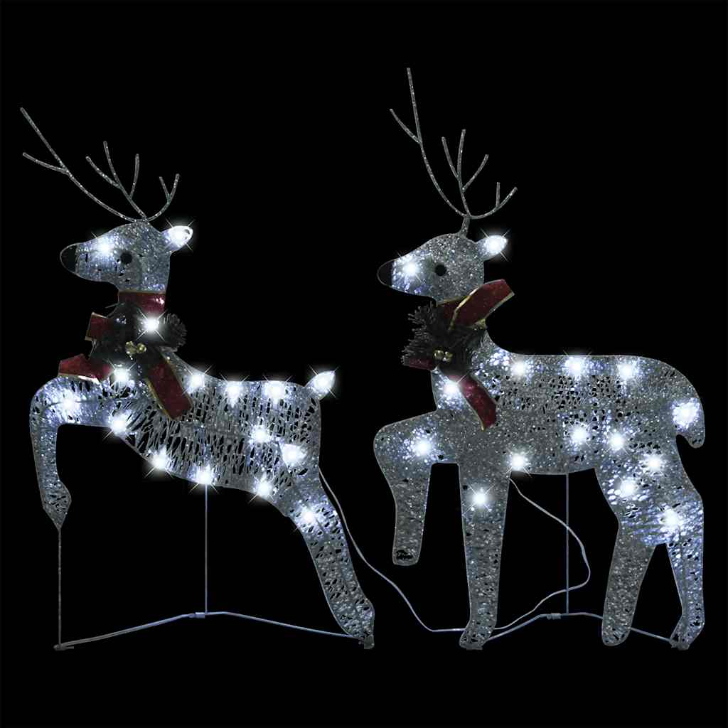 Vidaxl Weihnachten Tiere 2 ST 40 LEDs Silberfarben