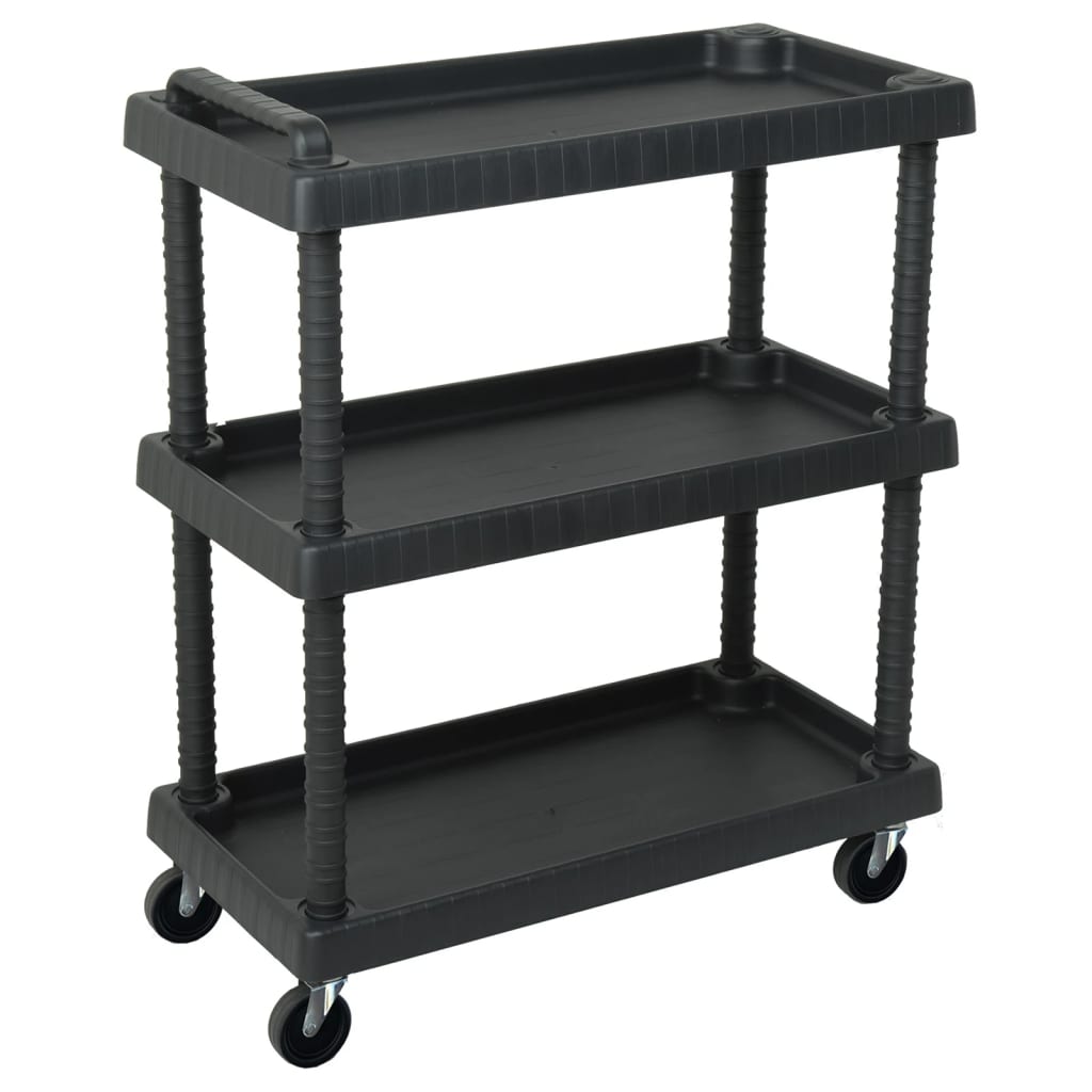 VIDAXL-Werkzeugtrolley 3-layer 75x37.5x92 cm Polypropen Schwarz