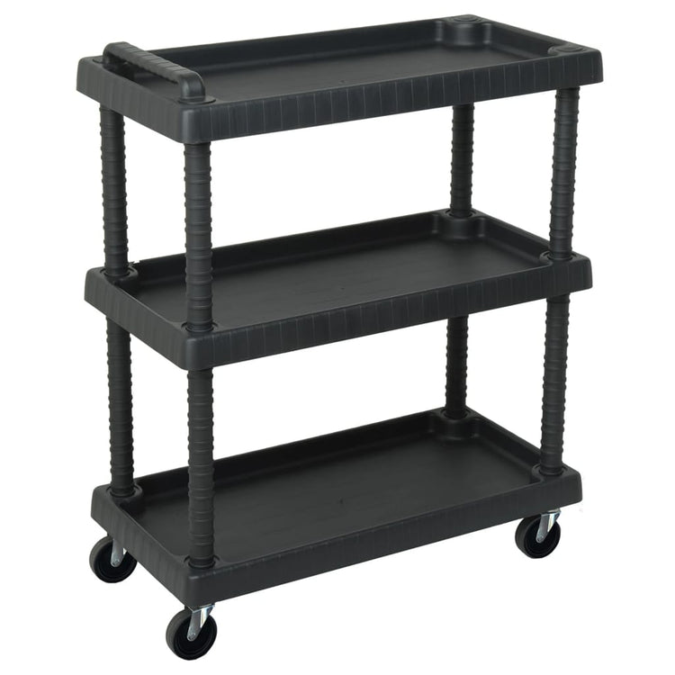 VIDAXL-Werkzeugtrolley 3-layer 75x37.5x92 cm Polypropen Schwarz