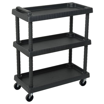 VIDAXL-Werkzeugtrolley 3-layer 75x37.5x92 cm Polypropen Schwarz