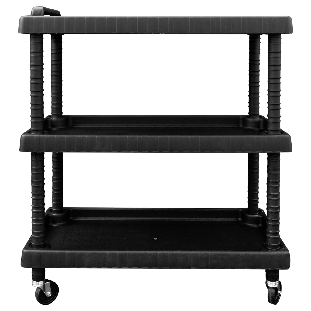 VIDAXL-Werkzeugtrolley 3-layer 75x37.5x92 cm Polypropen Schwarz