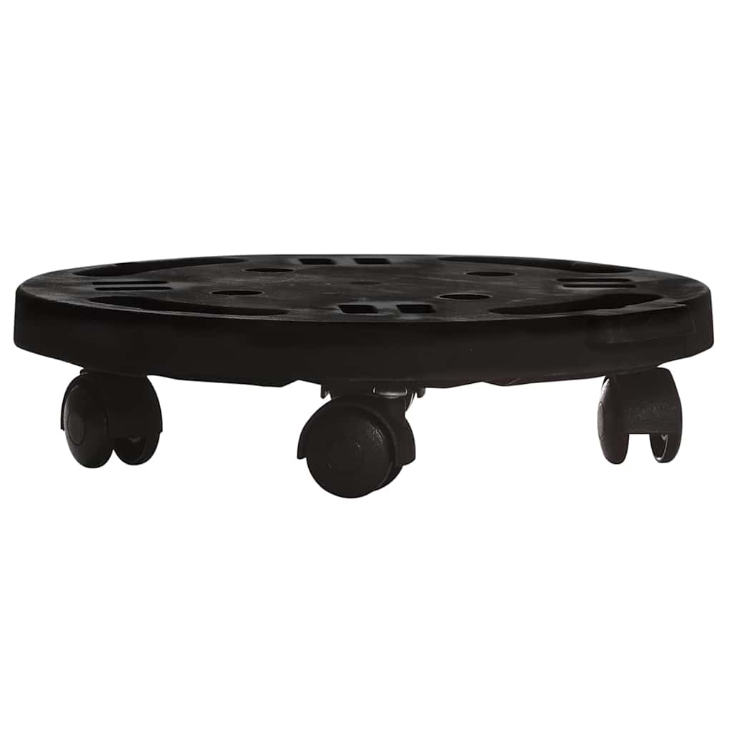 Vidaxl -Pflanzenwagen mit Rädern 170 kg Durchmesser 30 cm Schwarz