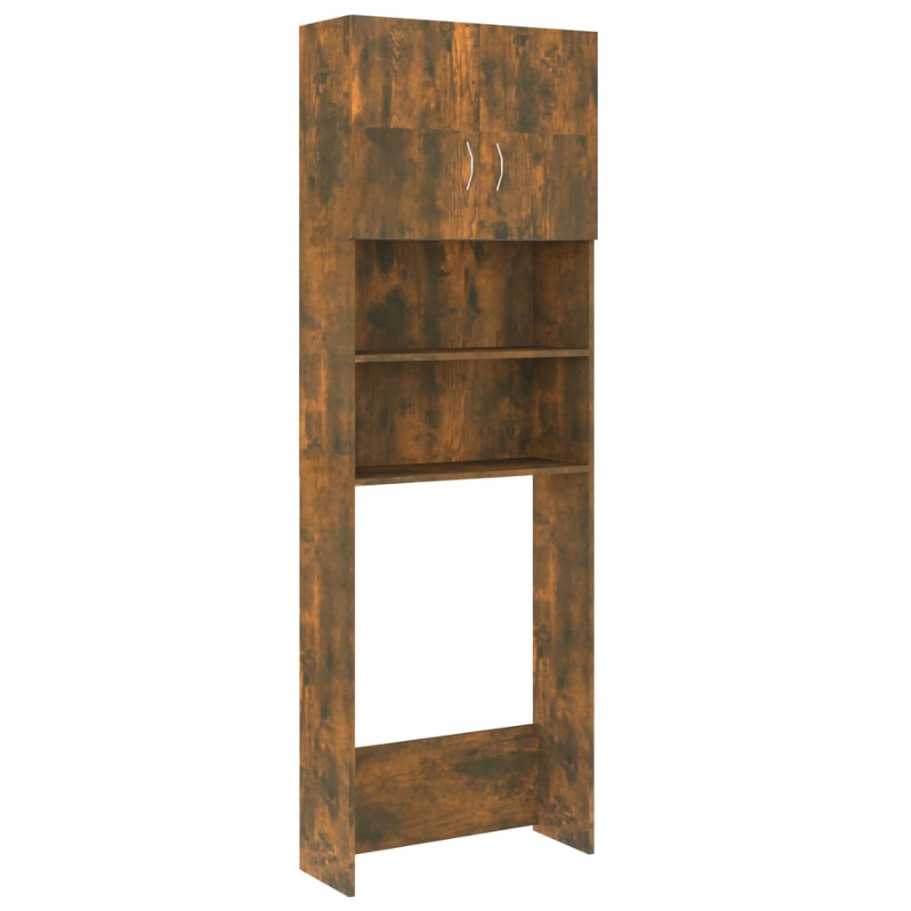 Vidaxl Waschmaschinenschrank 64x25.5x190 cm geräucherte Eiche gefärbt