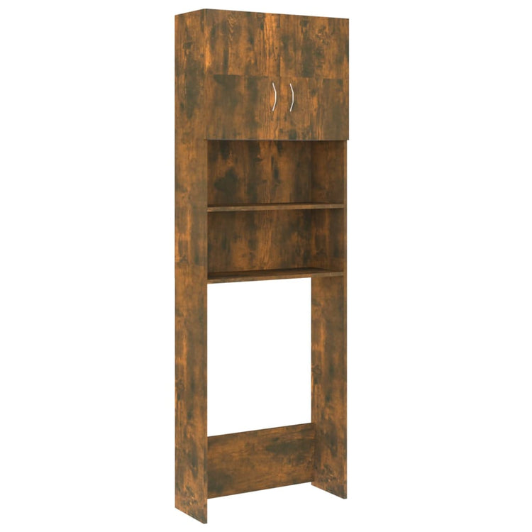 Vidaxl Waschmaschinenschrank 64x25.5x190 cm geräucherte Eiche gefärbt