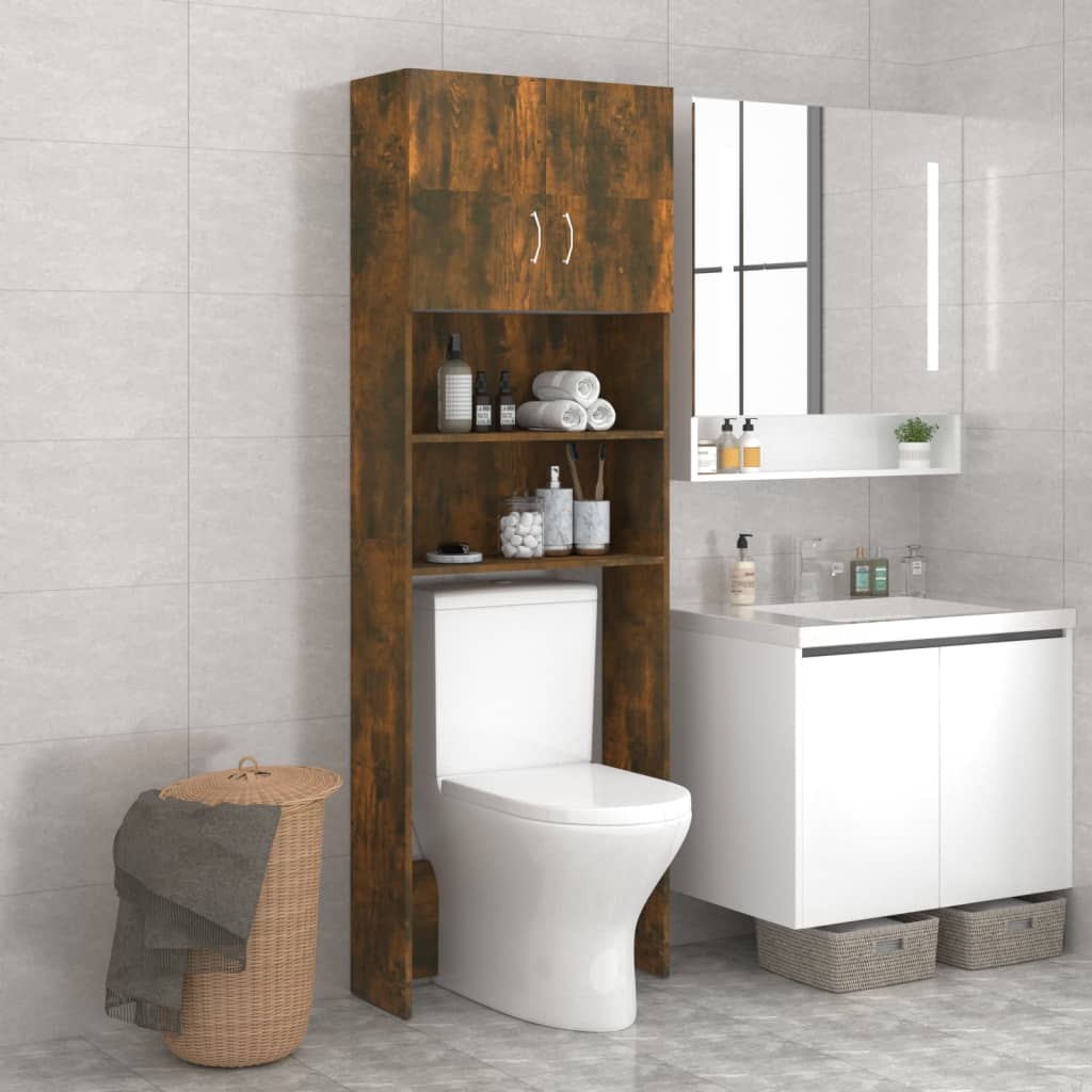 Vidaxl Waschmaschinenschrank 64x25.5x190 cm geräucherte Eiche gefärbt