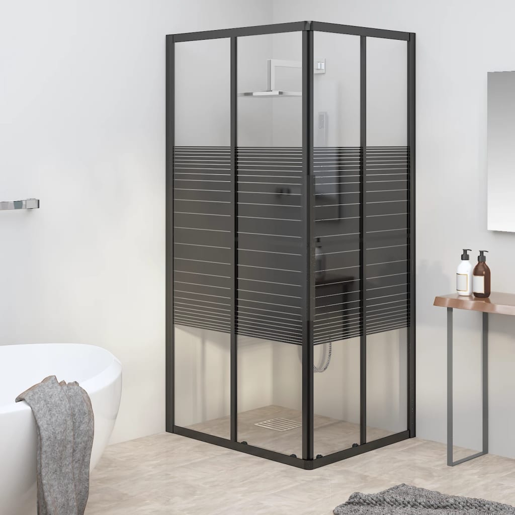 Vidaxl Duschkabine Streifen 90x70x180 cm ESG Schwarz