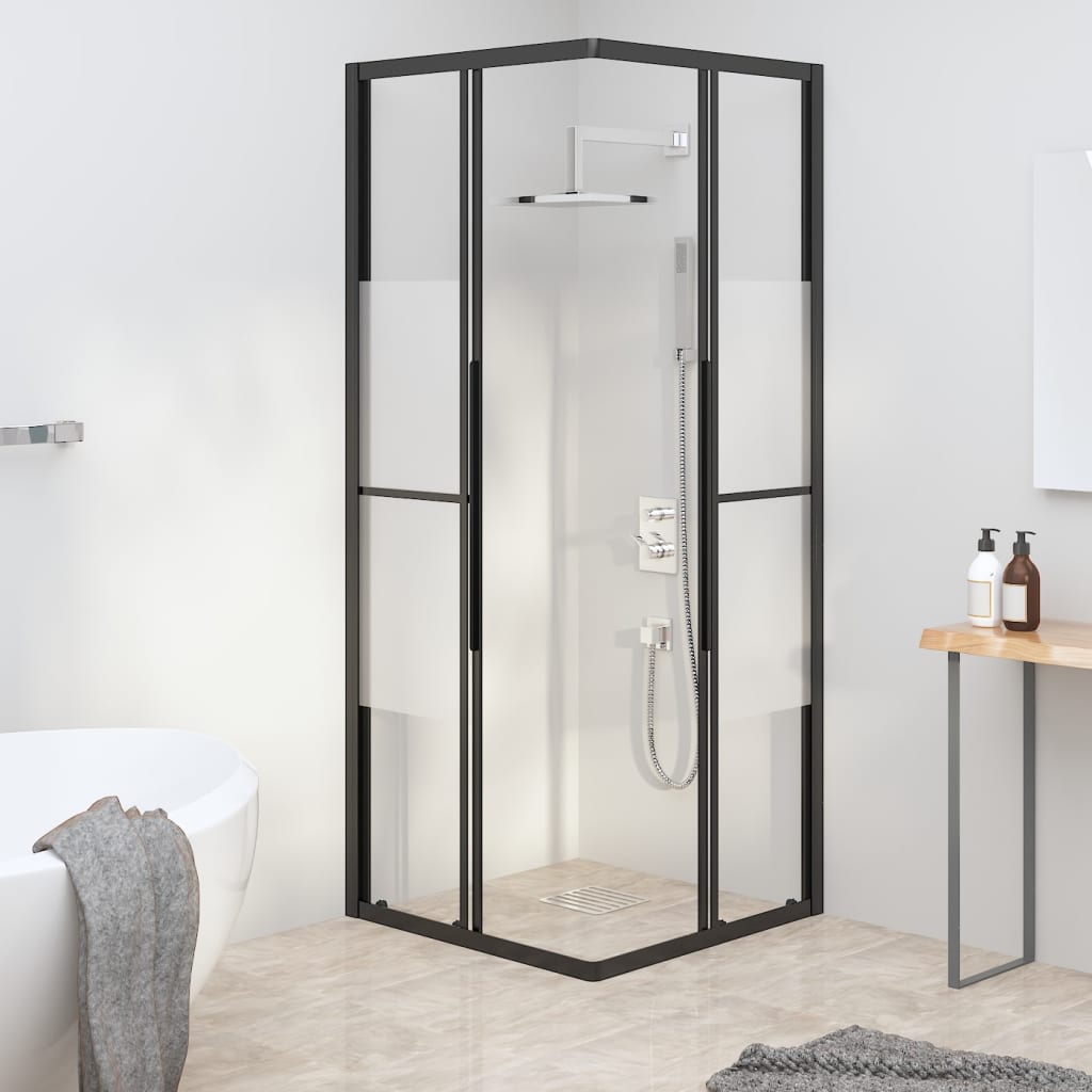 VIDAXL Duschkabine 70x70x180 cm Halb -mat ESG Schwarz