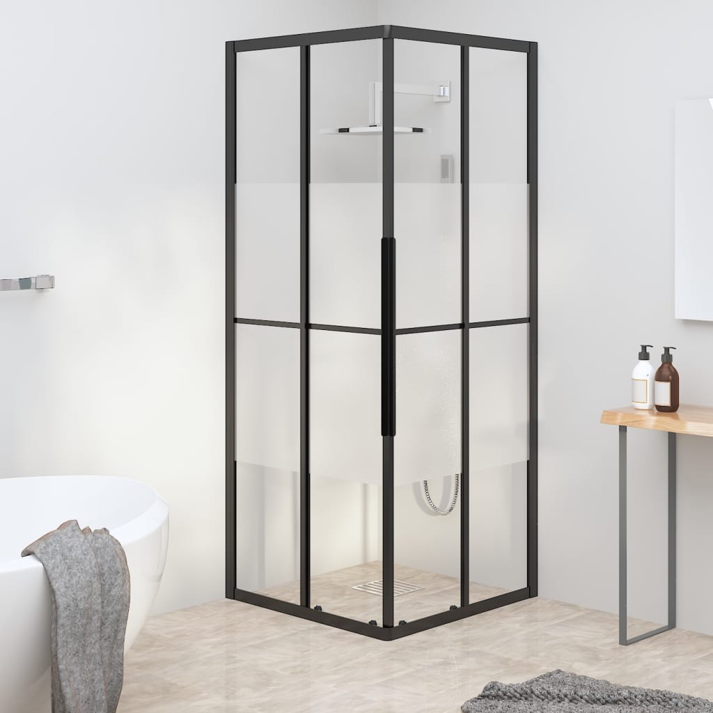 VIDAXL Duschkabine 70x70x180 cm Halb -mat ESG Schwarz