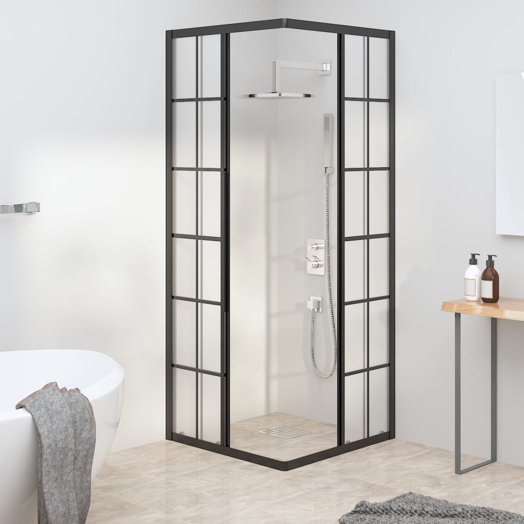 Vidaxl Duschkabine 80x80x180 cm mattes ESG Schwarz