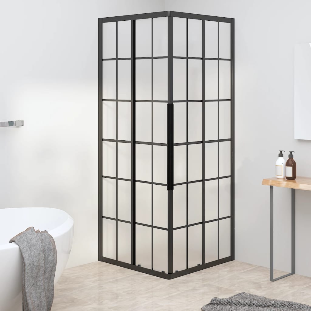 Vidaxl Duschkabine 80x80x180 cm mattes ESG Schwarz