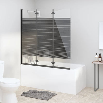 Vidaxl Duschgehäuse 3 Paneele 130x130 cm ESG Schwarz
