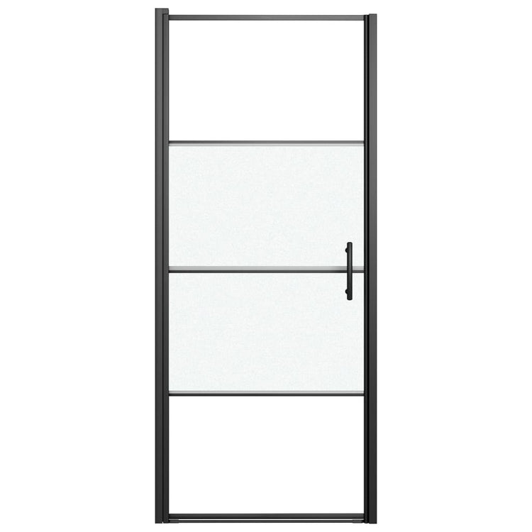 VIDAXL Duschtür Halb -mat 91x195 cm gehärtetes Glas schwarz