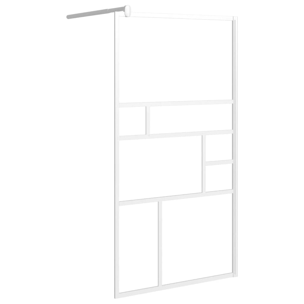 Vidaxl begehete Duschwand 100x195 cm Esg-Glas weiß