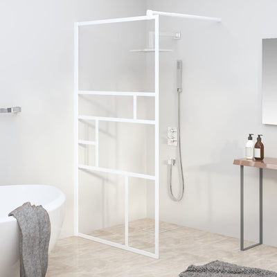 Vidaxl begehete Duschwand 100x195 cm Esg-Glas weiß