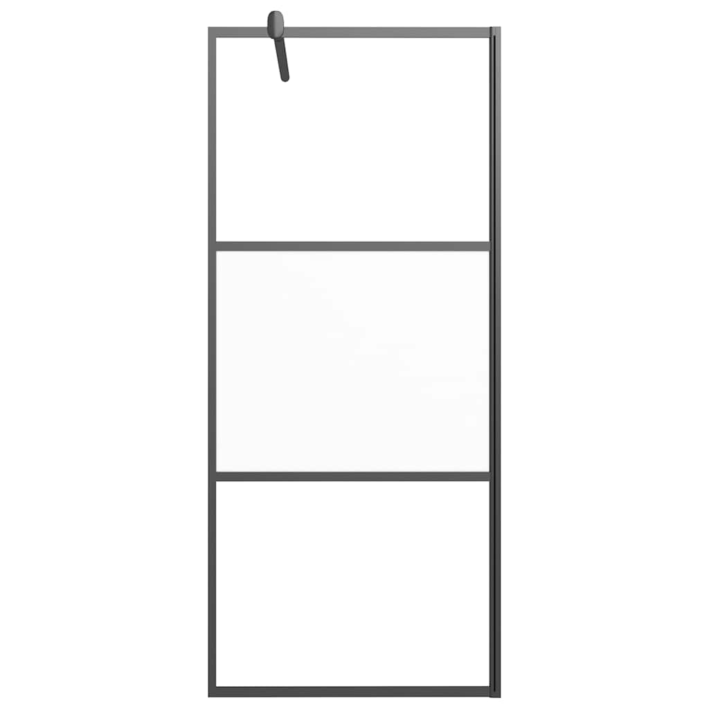 Vidaxl Walk-in Duschwand 90x195 cm Halbmat ESG Glass Schwarz