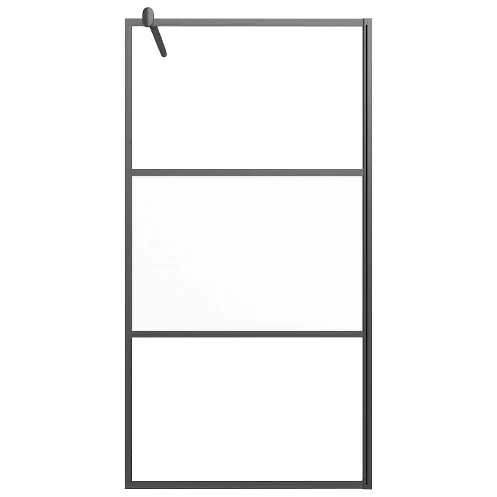 Vidaxl Walk-in Duschwand 100x195 cm Halfmat ESG Glass Schwarz