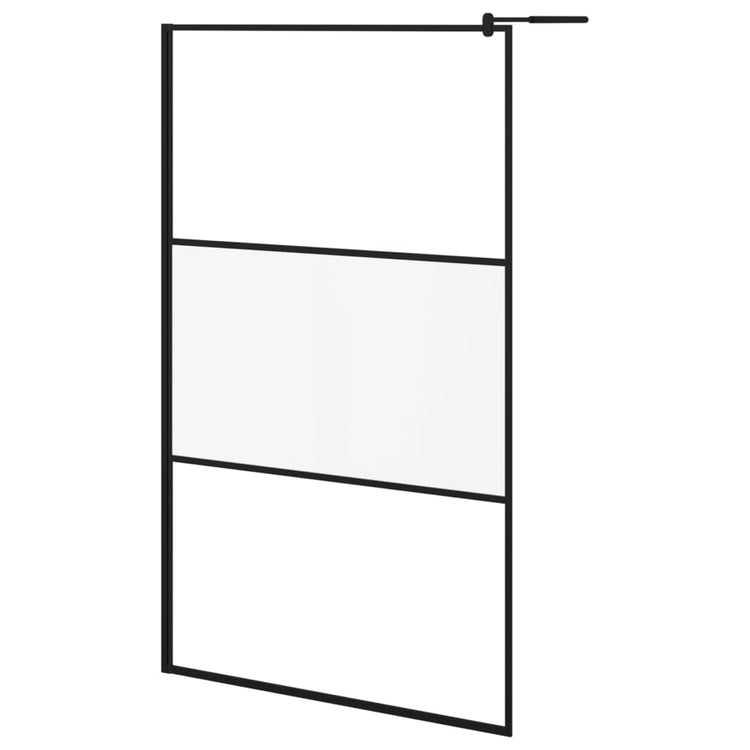 Vidaxl Walk-in Duschwand 115x195 cm Halfmat ESG-Glas Schwarz