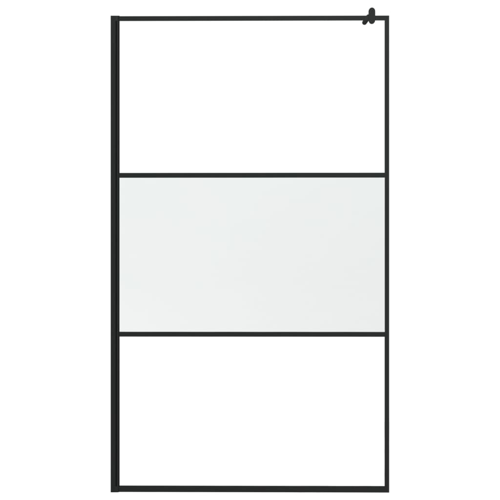Vidaxl Walk-in Duschwand 115x195 cm Halfmat ESG-Glas Schwarz
