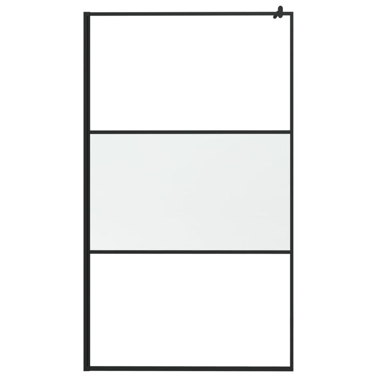 Vidaxl Walk-in Duschwand 115x195 cm Halfmat ESG-Glas Schwarz
