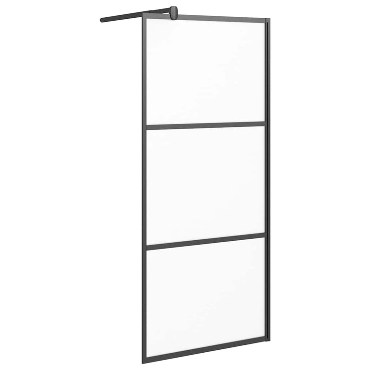 Vidaxl begehete Duschwand 80x195 cm MAT ESG Glass Schwarz