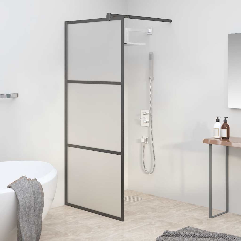 Vidaxl begehete Duschwand 80x195 cm MAT ESG Glass Schwarz