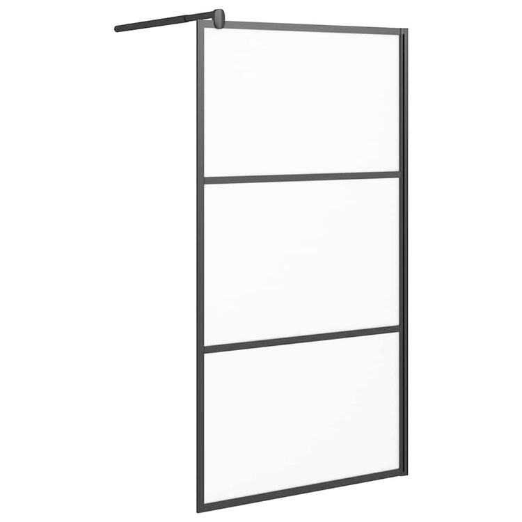 Vidaxl Walk-in Duschwand 100x195 cm mattes ESG-Glas schwarz