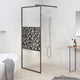 Vidaxl Walk-in Duschwand mit Steinmotiv 90x195 cm ESG Glas schwarz
